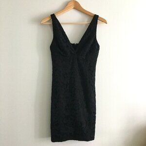 Topshop Black Embellished‎ V Neck Dress Womens Size 6 Lined